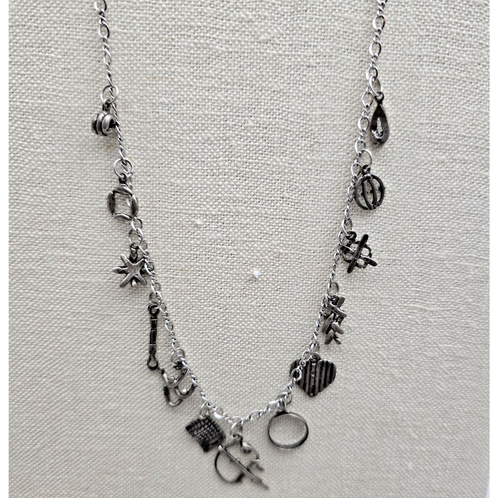 James Avery Sterling Charm Chain Necklace 24" w/13 Vintage Charms Sterling - Picture 2 of 16